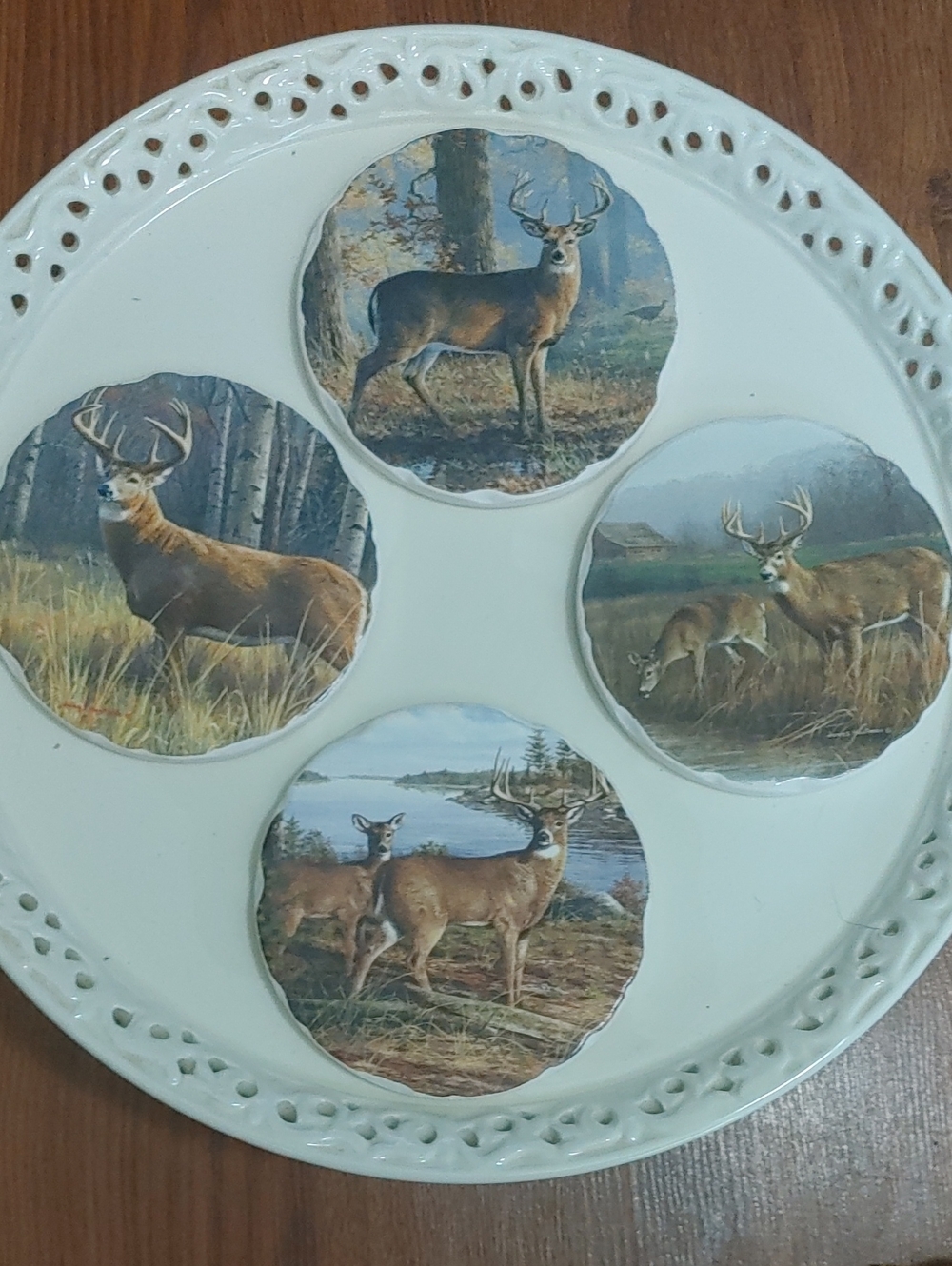 Set of 4 Deer Scene Ceramic Coasters
